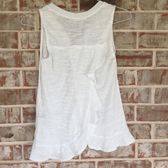NEW ANTHRO Maeve Poinsot Ruffle-Back Cream Tank XS - Picture 5 of 16
